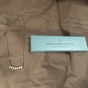 Touchstone Crystal Silver Necklace with Sparkling Accents